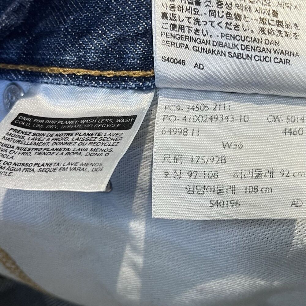 Levi's 505 Regular Fit Shorts Men 36 Medium Wash Jorts Y2K Cotton Denim Baggy - Picture 8 of 8